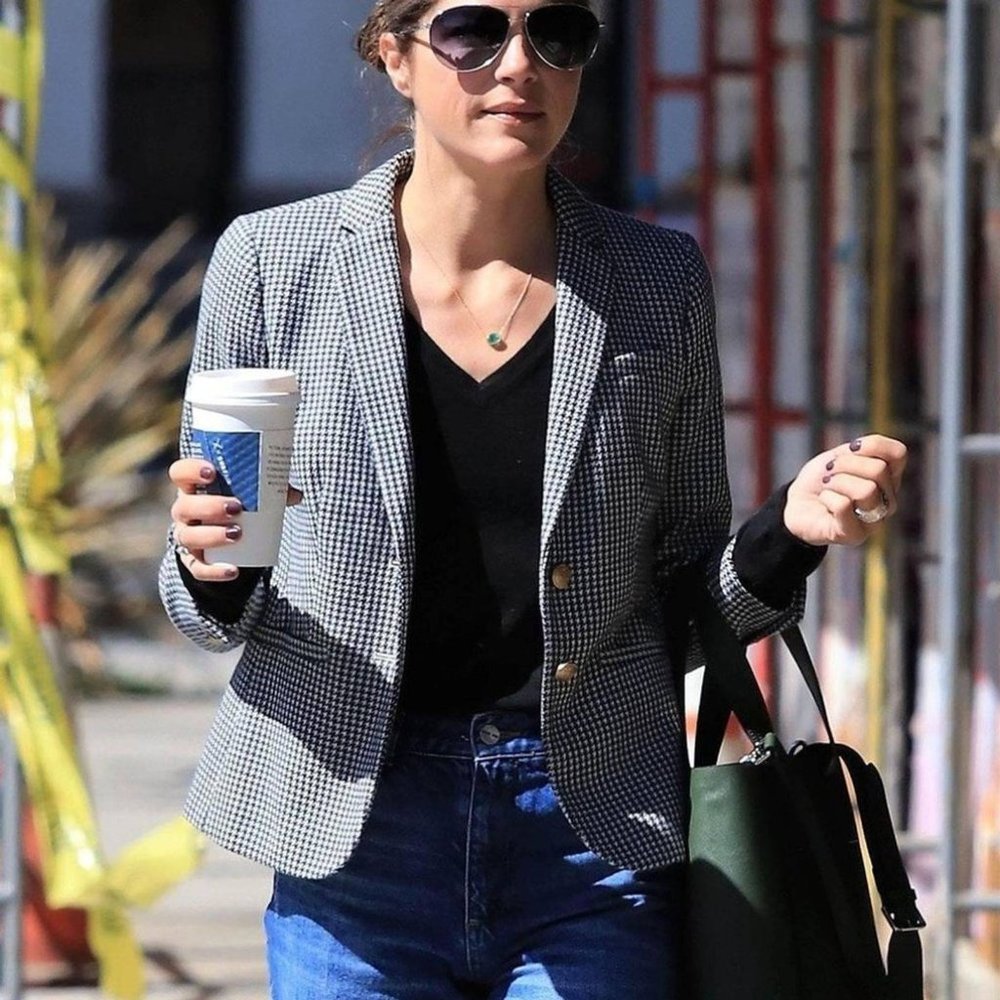 Talbots Aberdeen Houndstooth Blazer Jacket Size 10